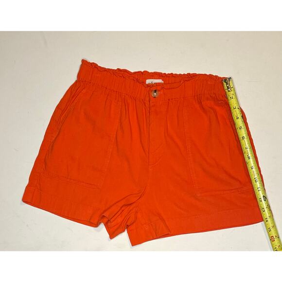 Lou & Grey for LOFT Linen Blend Shorts M Salmon Pink Pull-On High Rise Utility - Picture 4 of 9